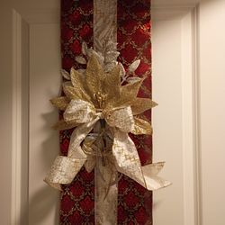 Over The Door Ribbon And Floral Decoration