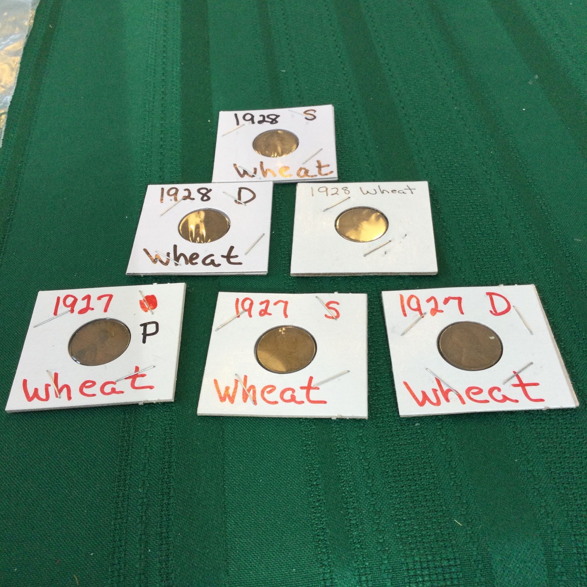 WHEAT PENNIES SIX OF THEM ALL THREE MINTS.