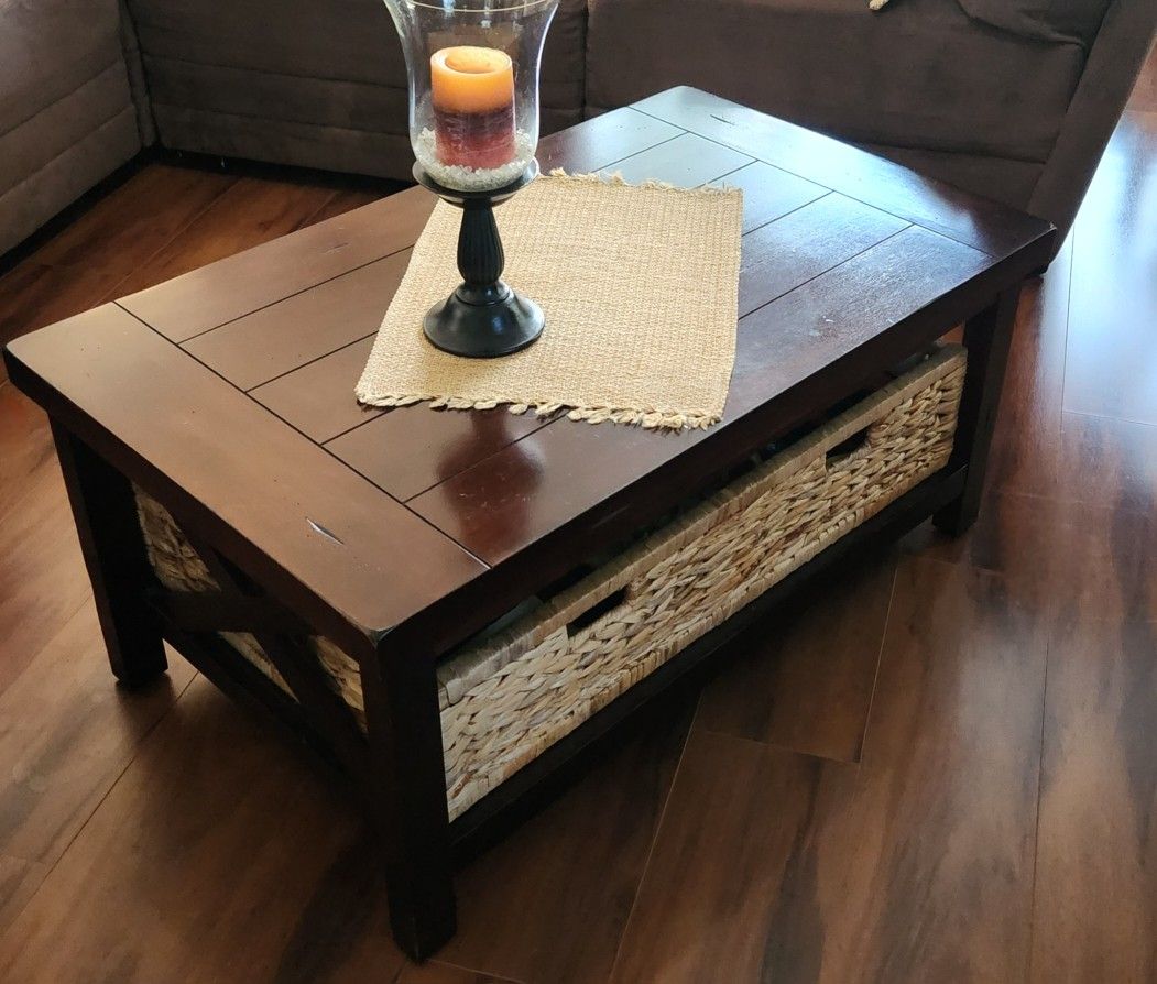 Ratan & Wood Coffee Table