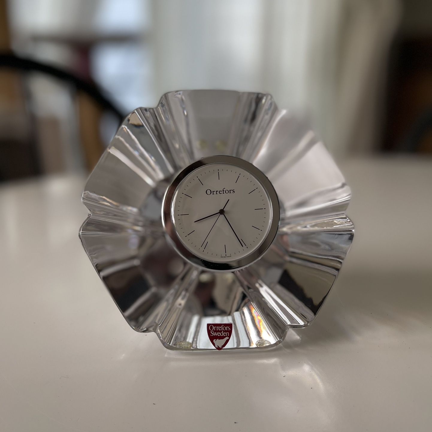 Orrefor's Crystal Table/Desk Clock