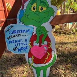 The GRINCH That stole Christmas YARD DECOR WOOD CUTOUT  4ft Tall