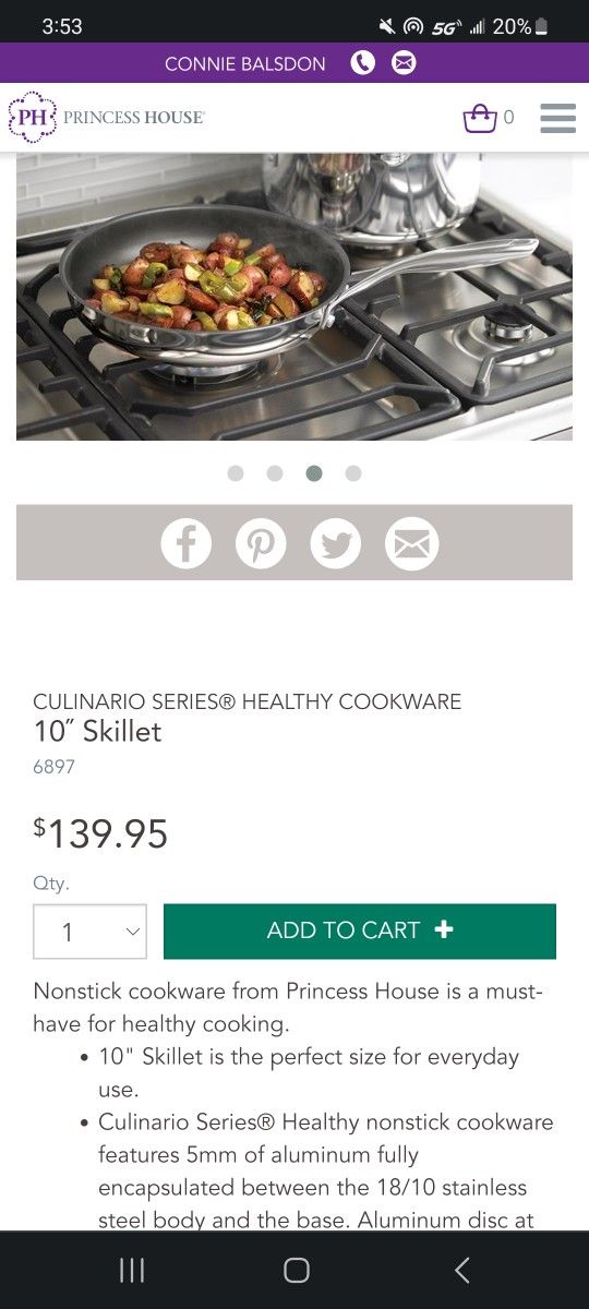 10ʺ Non Stick Stainless Steel Skillet