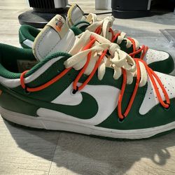 Off-White Pine Green Dunks Size 10