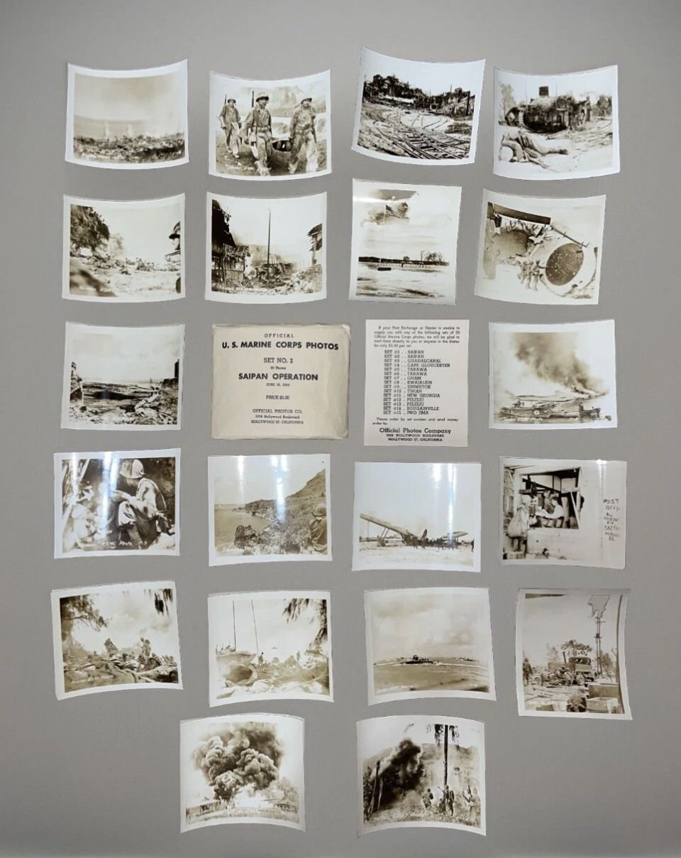 20 Original US Marine Photos of Saipan Operation WWII