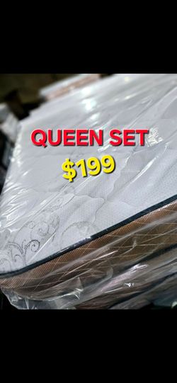 Queen set $199 >> set  ** Mattress And Box Spring