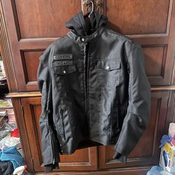 Size L Street & Steel 2 In 1 Anarchy Jacket Men’s Black Vent Full Protection Hoodie