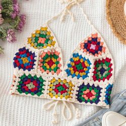 Women Casual Knit Pullover Top, Crocheted, Suitable For Summer Holiday