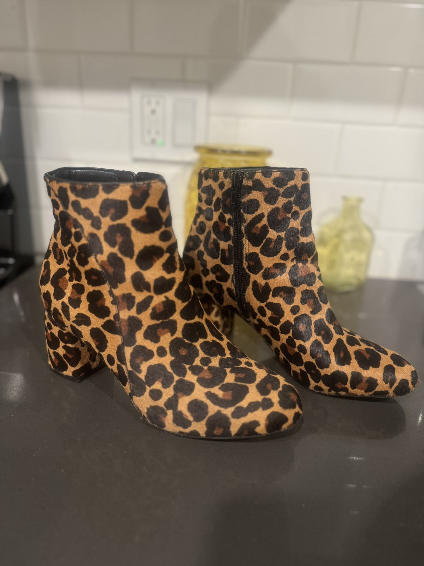 Cheetah Print Heeled Boots