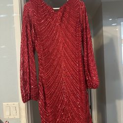 Red Sequin Cocktail Dress