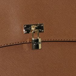 New Brown Guess Satchel Purse With Shoulder Strap 