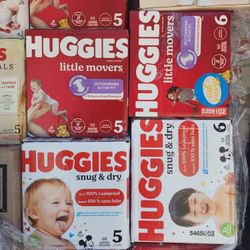 Huggies 5, 6 $20 Each Box
