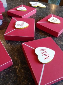 Handmade wood valetine envelopes