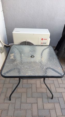 Outdoor Patio Table with Glass Top