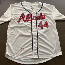 Hank Aaron 1963 Atlanta Milwaukee Braves Jersey Men Large HOF Baseball MLB New