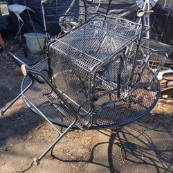 Metal Outdoor Table And Three Chairs