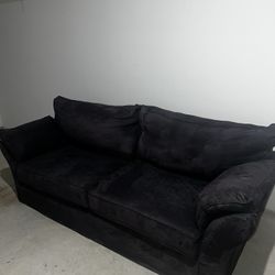 Deep Cleaned Black Loveseat Couch