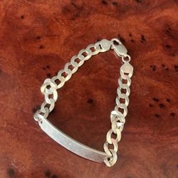 Sterling Silver I.D Curve Men’s Bracelet 