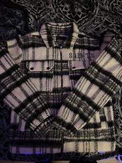 Copper Rivet Brushed Plaid Flannel "Saints" Zip-Up Shacket Jacket