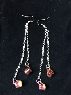 Miniature ceramic mugs earrings
