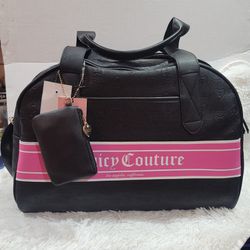 Juicy Couture Black Liquorice Fashionista Rosie Weekender Tote Travel Bag Brand 