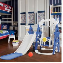 Kids Play Slide and Swing Set Indoor Outdoor Play Ground