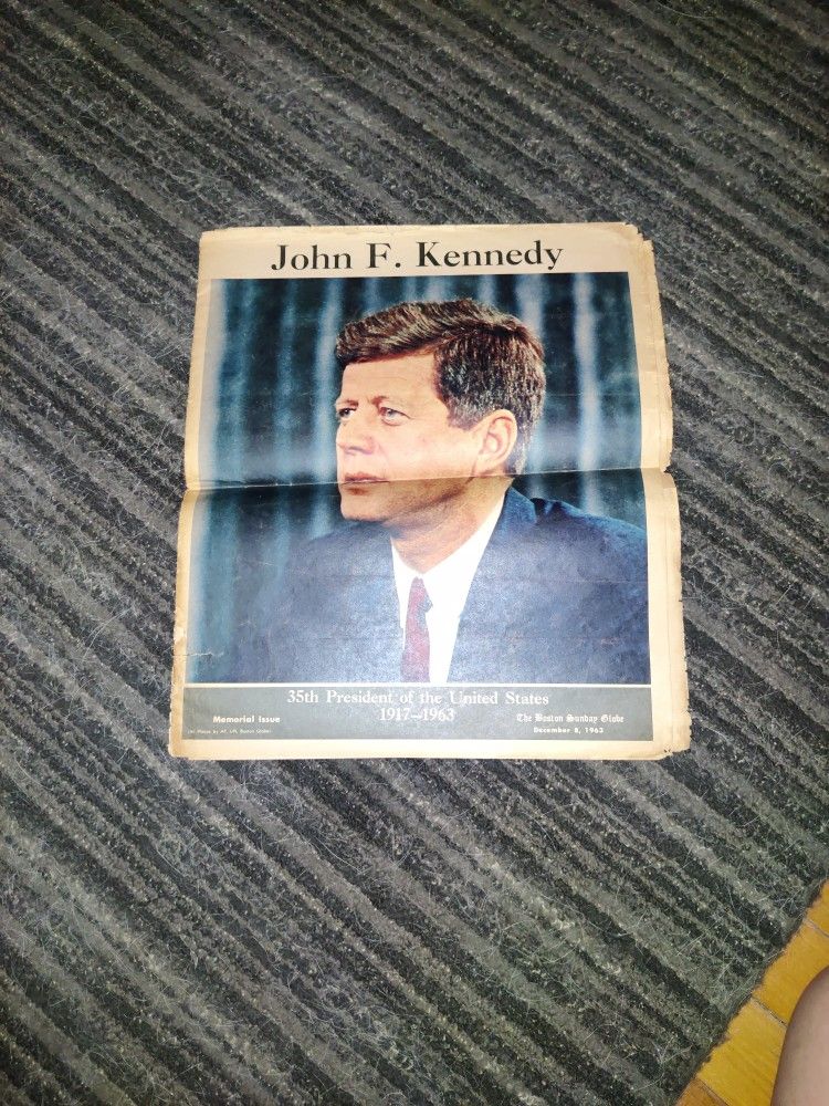 1963 Special Edition Boston Globe John F Kennedy- Memorial Issue