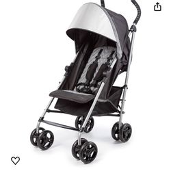 Summer Infant 3Dlite ST Convenience Stroller, Black & Gray - Lightweight Stroller with Steel Frame, Large Seat Area, Multi-Position Recline, Storage  