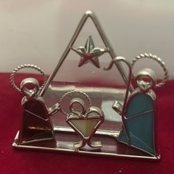 Vintage Stained Glass Nativity Set