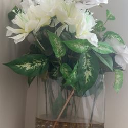 Plant Emerged In Water And Marbles