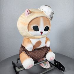 10" Mofusand Ice Cream Cat In Chocolate Cone Plush