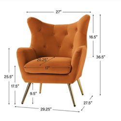 Wingback Orange Chair