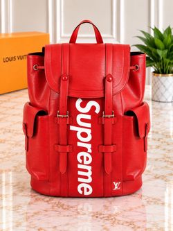 Louis Vuitton x Supreme Christopher Backpack Red Epi