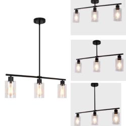 Kitchen Island Lighting, 3 Lights Linear Chandelier
