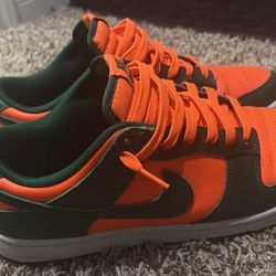 nike miami hurricane dunks sz 10.5