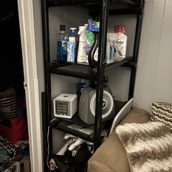 Tall Black Glass Shelves