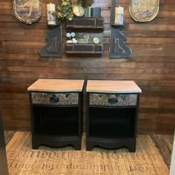 Pair Of newly Finished nightstands Or End Tables Solid Wood 