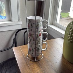 Gnome Christmas Mugs With Holder