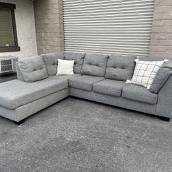 L-Shaped Gray Sectional - Sofa // FREE DELIVERY