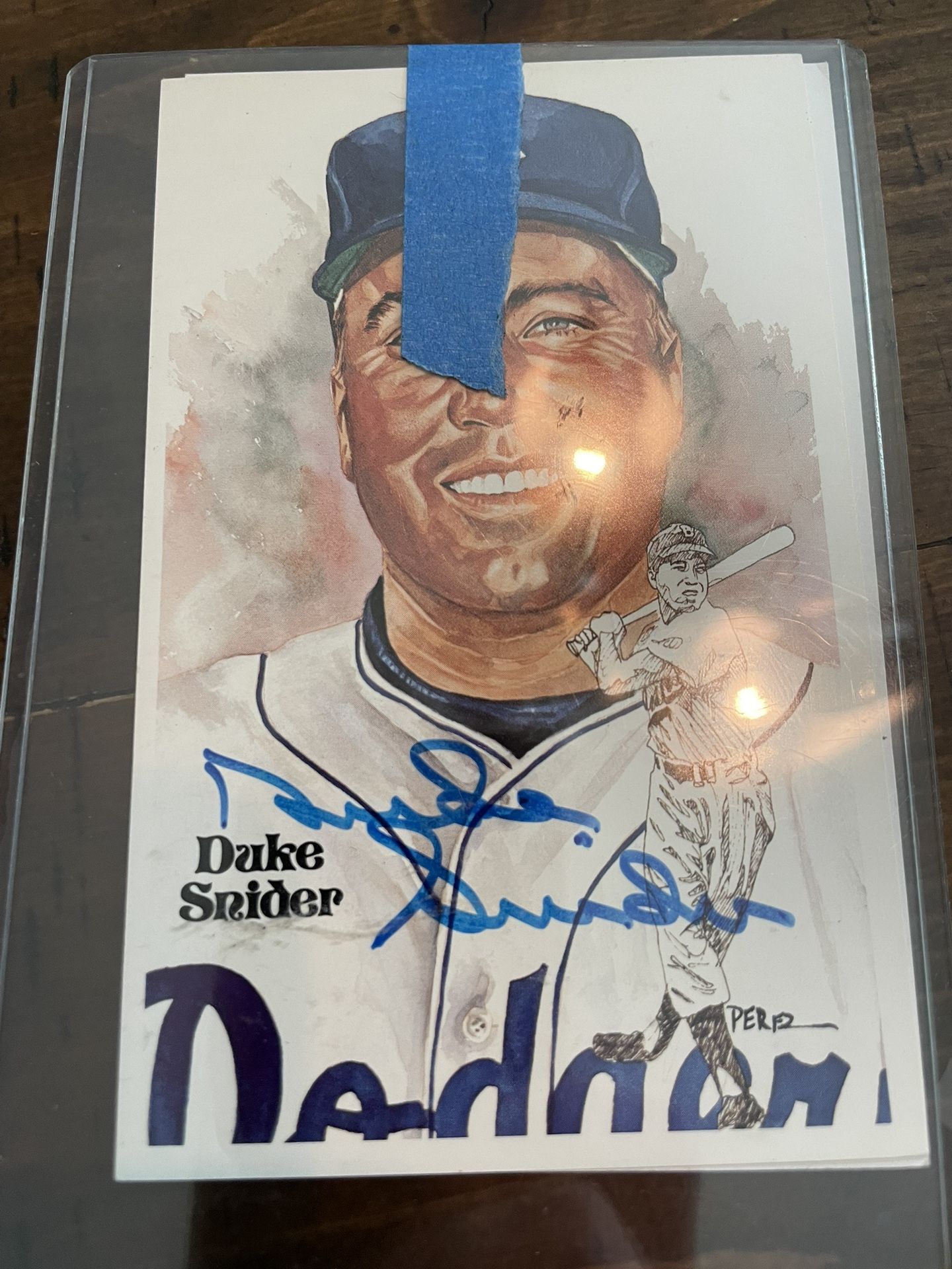 Duke Snider Autographed Perez Steele Postcard Hall Of Fame MLB HOF Dodgers