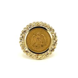 14kt Gold Ring With  Authentic 2 1/2 Pesos Gold Coin 4.70grams Size 8 169546 5