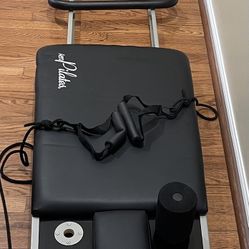 Aero Pilates 298 Foldable Reformer Fitness Machine w/ Cardio Rebounder Foot Rest