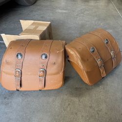 2015-2018 Indian Scout OEM Tan Saddlebags - Pair 