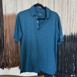 Heathered teal blue Walter Hagen polo