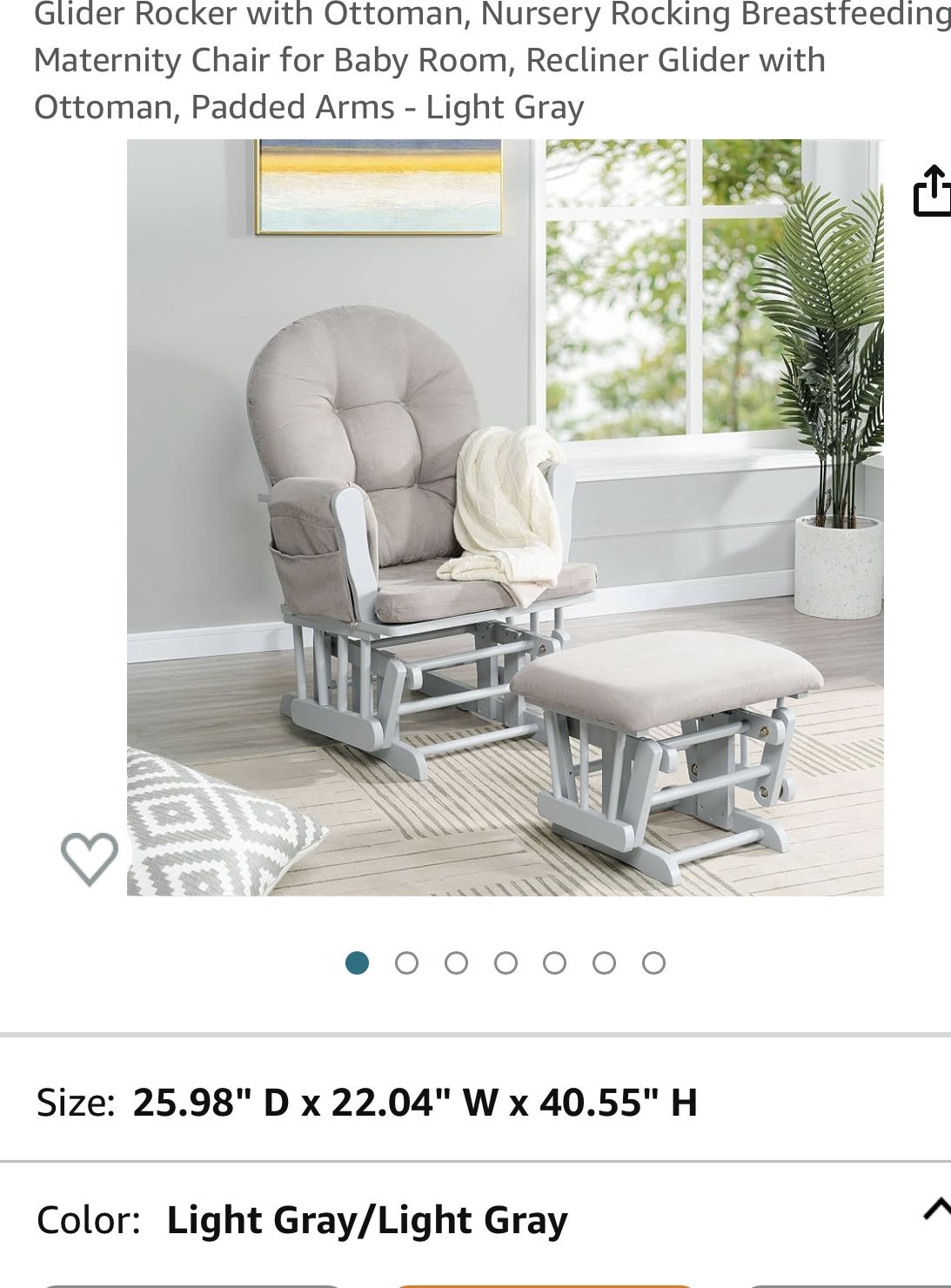 Nursery Glider Rocking Chair With Ottoman