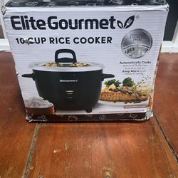 Elite Cuisine ERC005 6 Cup Rice Cooker With Glass Lid.