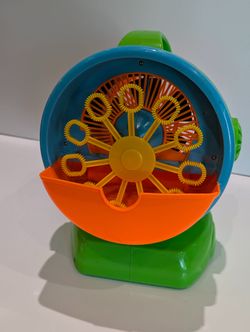 Vintage Battery Powered Bubble Machine Toy Rotating Bubble Wheel Blower