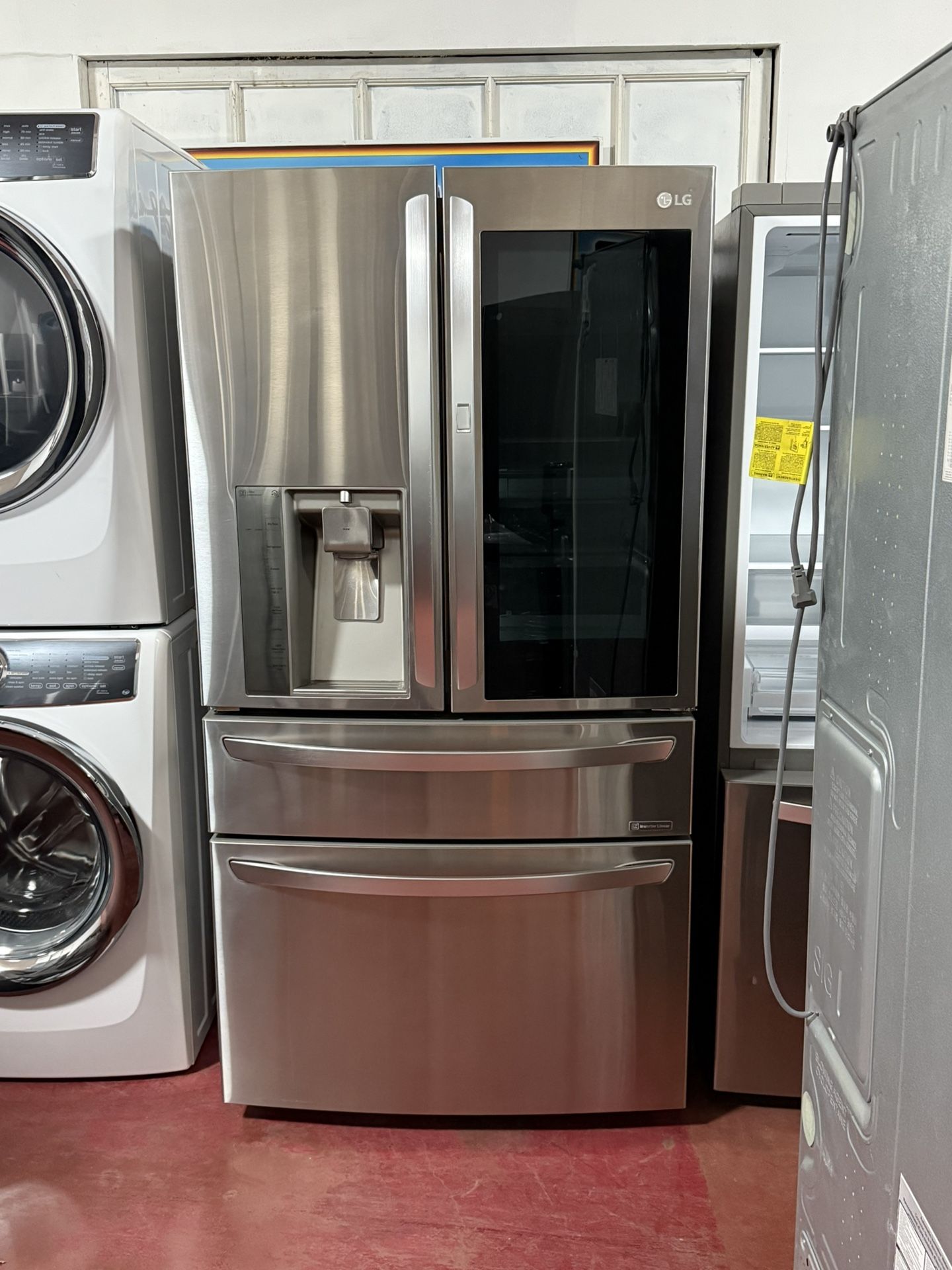 LG 4-door refrigerator in perfect condition, working perfectly. Dimensions 35 3/4 (W) x 39 1/8 (D) x 70 1/4 (H). They are delivered to your home and i