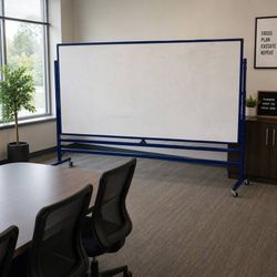 Rare Commercial 8' x 6' Whiteboard - Double-Sided, Rotating, on Wheels 