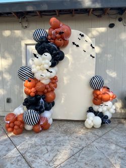 Halloween Balloon Garland Arch Backdrop Set