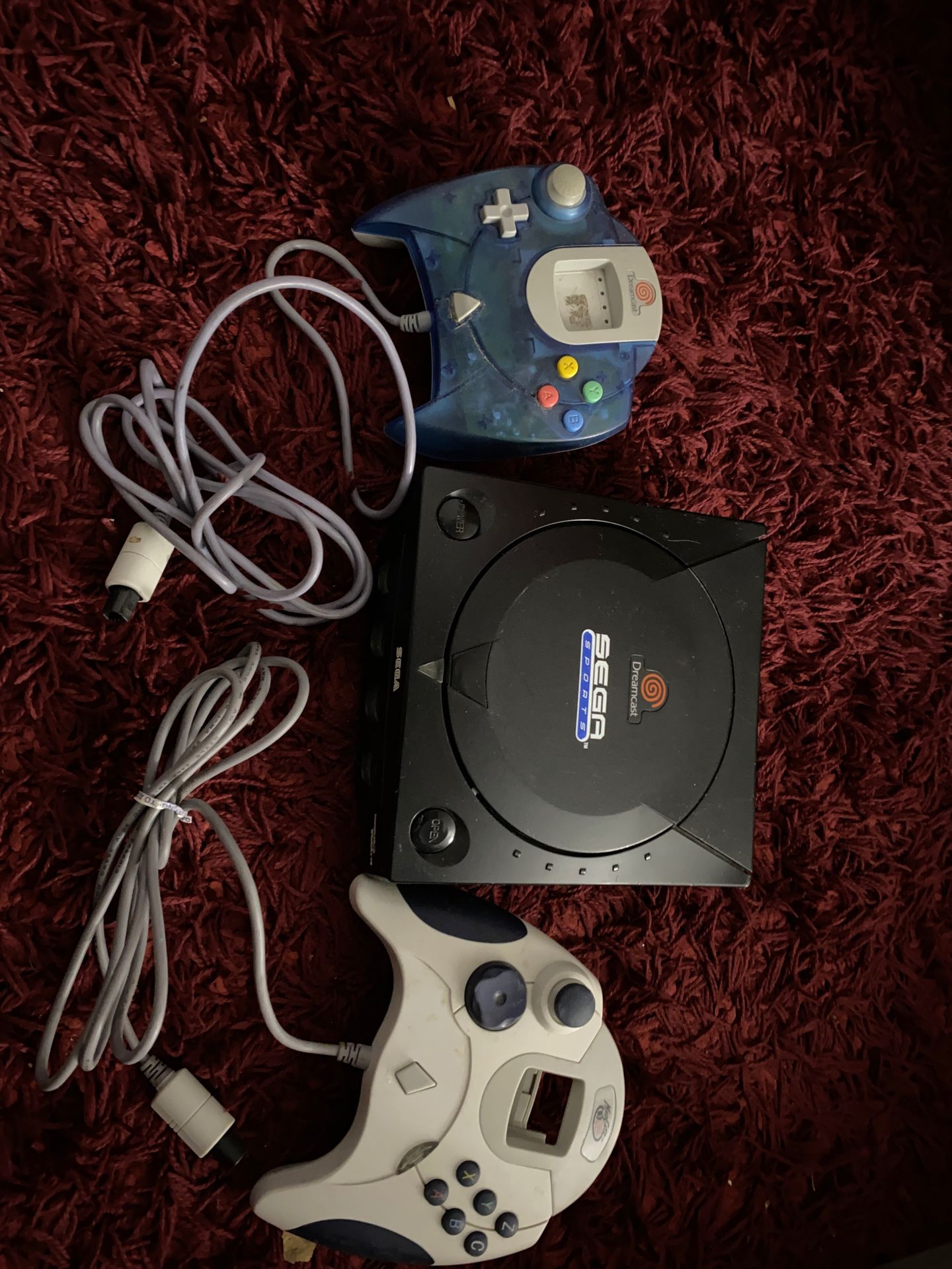 Sega Dreamcast with two controllers